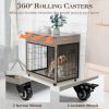 Dog Crate Furniture, Wooden Dog House, Decorative Dog Kennel with Drawer, Indoor Pet Crate End Table for Small Dog, Steel-Tube Dog Cage, Chew-Proof