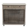 Dog Crate Furniture, Wooden Dog House, Decorative Dog Kennel with Drawer, Indoor Pet Crate End Table for Small Dog, Steel-Tube Dog Cage, Chew-Proof