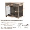 Dog Crate Furniture, Wooden Dog House, Decorative Dog Kennel with Drawer, Indoor Pet Crate End Table for Small Dog, Steel-Tube Dog Cage, Chew-Proof