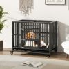 Foldable Heavy-Duty Metal Dog Cage Chew-proof Dog Crate with Lockable Universal Wheels