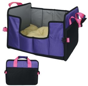 Pet Life 'Travel-Nest' Folding Travel Cat and Dog Bed (Color: Purple, size: large)